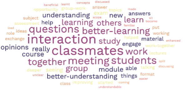Student feedback word cloud